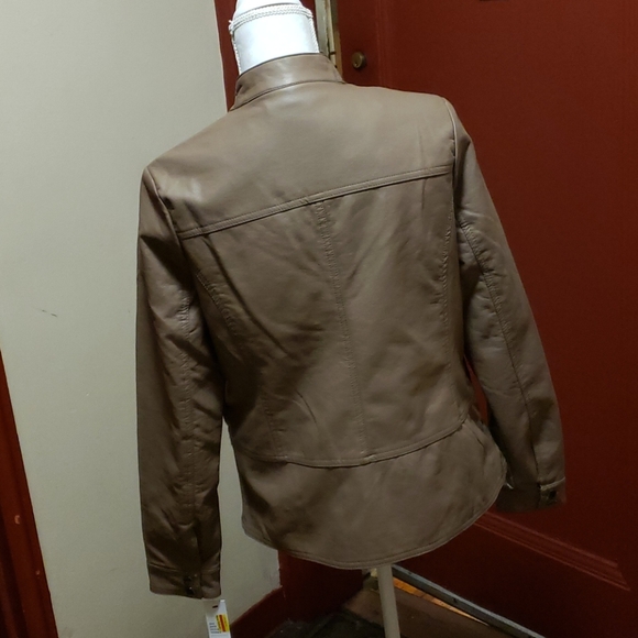 APT 9 FAUX LEATHER BROWN JACKET SIZE MEDIUM - Picture 5 of 13